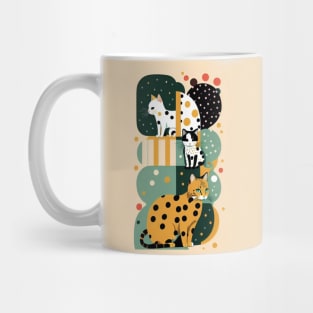 Dot-Dash Cat: Dynamic Polka Dot Design Mug